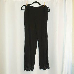 Soma XL Black PJ Pants with Lace Trim